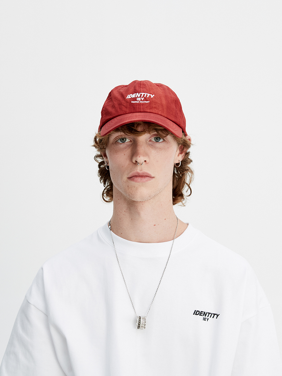IEY - STRIPE WASHED BALL CAP RED