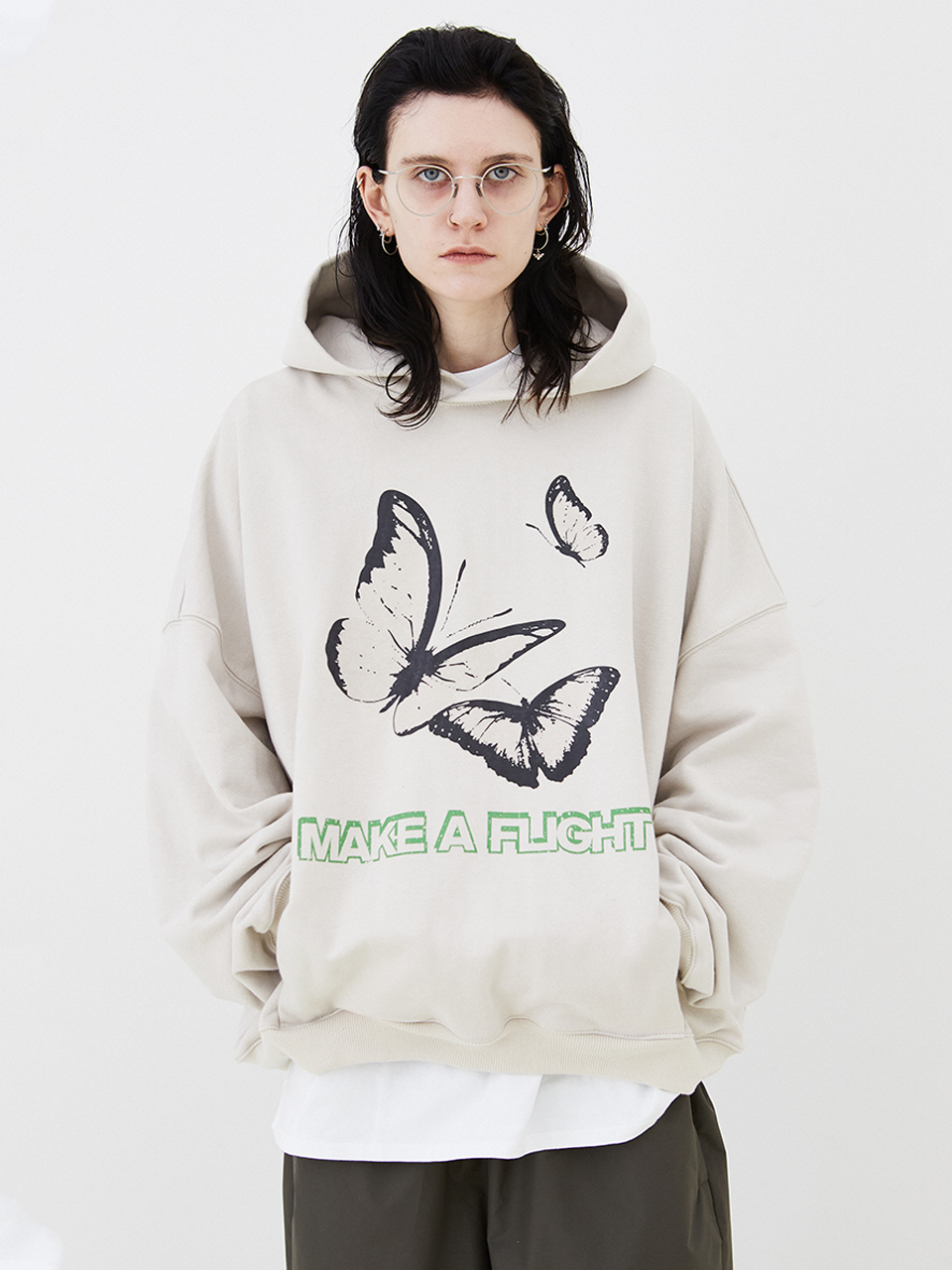 IEY - BUTTERFLY OVER HOODIE Ivory
