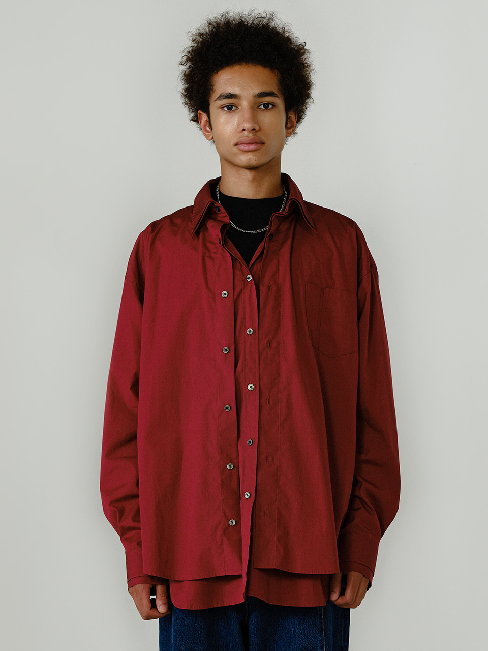 IEY - DOUBLE LAYERED SHIRTS Wine Red