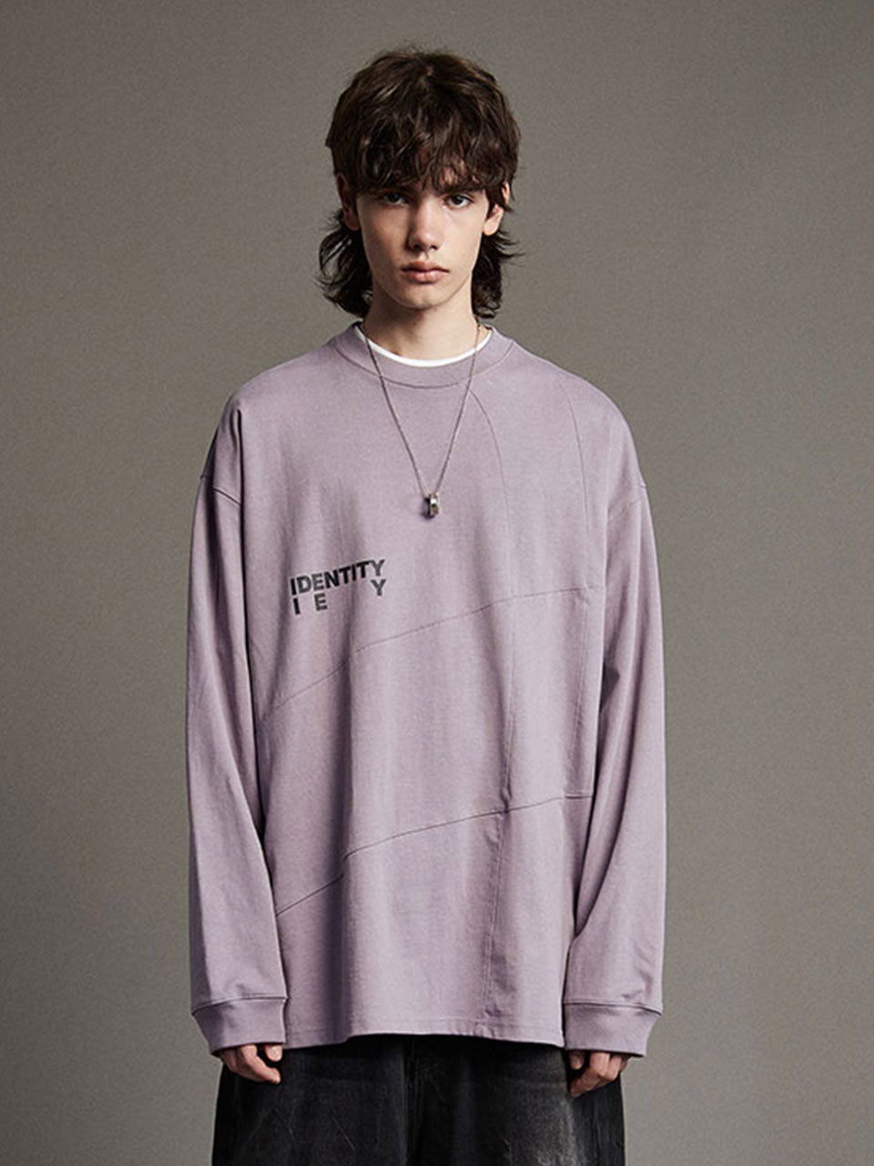IEY - PUZZLE LONG SLEEVES T-SHIRTS Purple