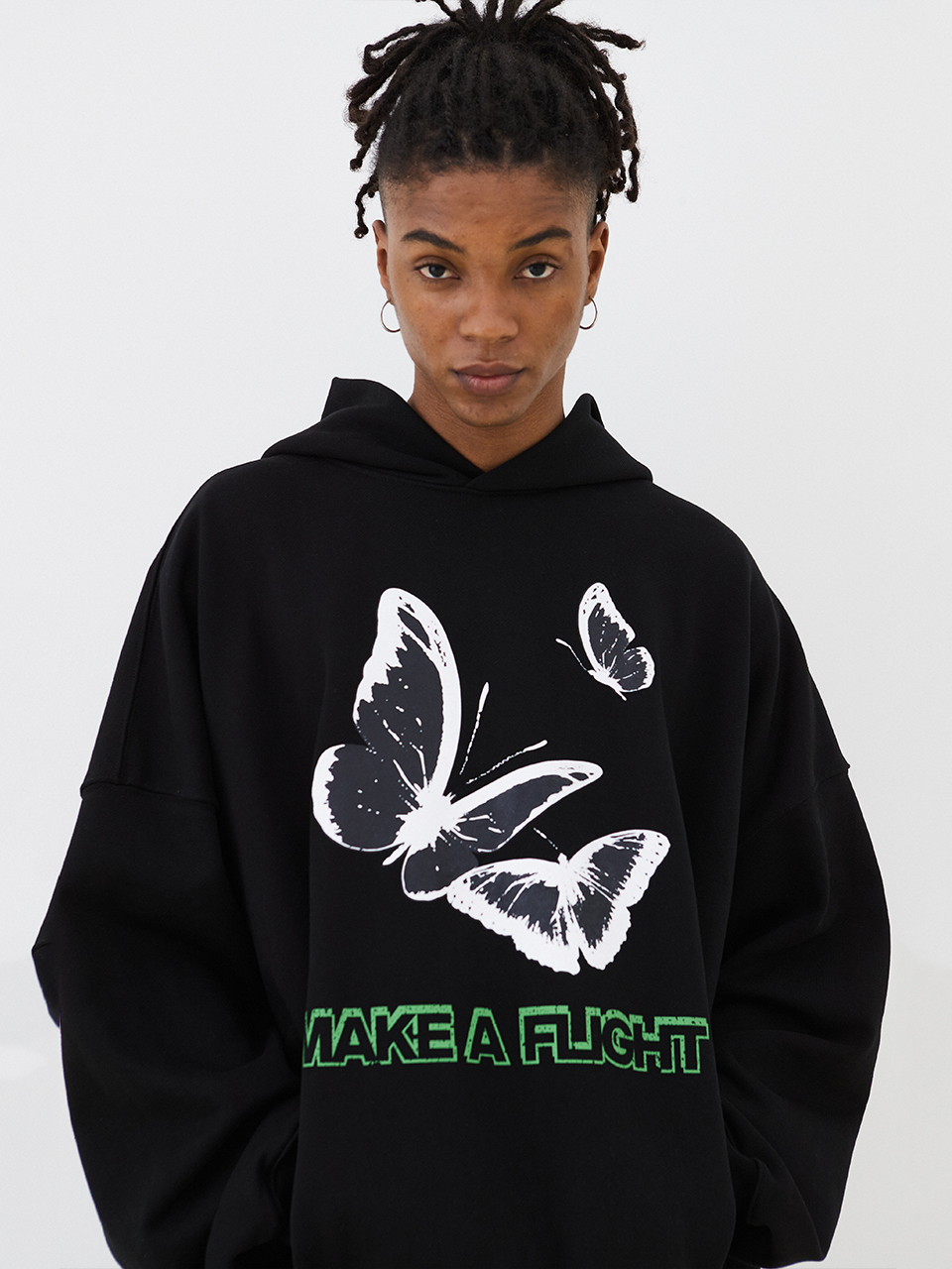 IEY - BUTTERFLY OVER HOODIE Black