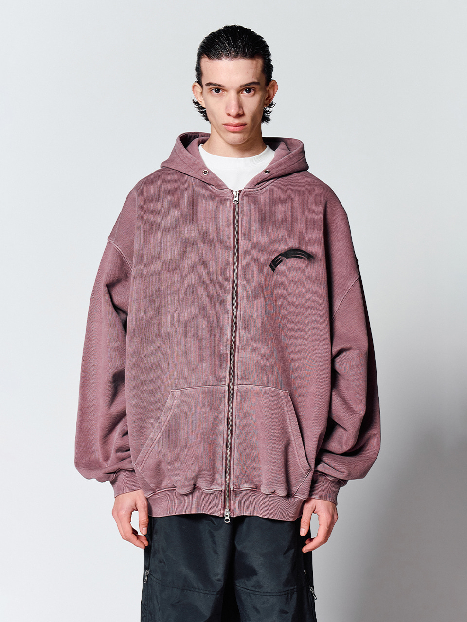 IEY - OVERSIZED MOTION LOGO HOODED ZIP-UP Red