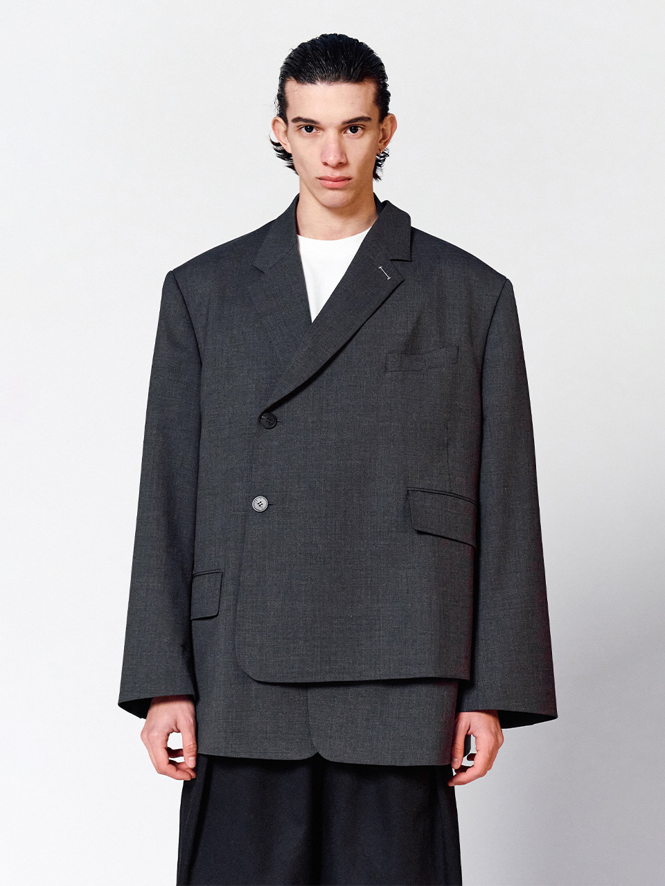 IEY - DOUBLE COVER BLAZER Charcoal